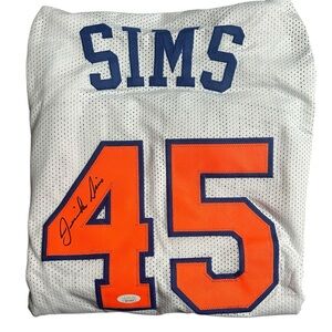 Jericho Sims Signed New York Knicks‎ Jersey #45 White Mesh Autographed JSA COA